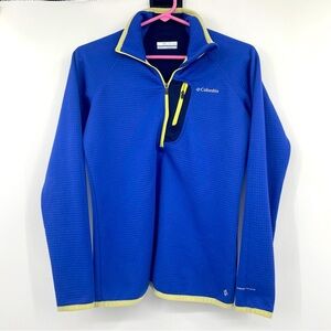 Columbia Quarter Zip Turtleneck Sweatshirt – Blue/Yellow – Size Small
